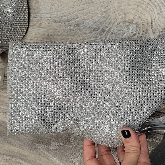 Steve Madden Size 7 Silver Embellished Vivy Heeled Bootie - Picture 7 of 9